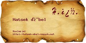 Hatsek Ábel névjegykártya